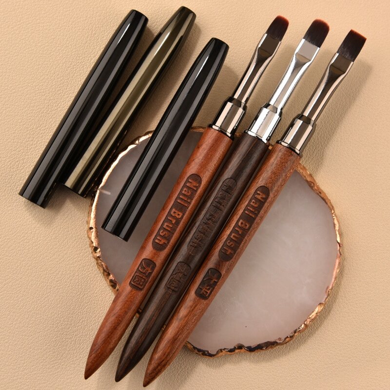 1Pc Wooden Nail Art Brush Glue Phototherapy Pen Manicure Brush Nail Painting Accessories For Professional Salon And Home