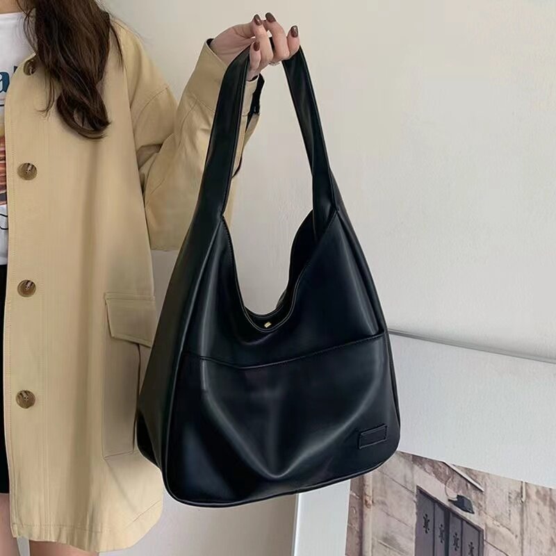 Large Capacity Tote Bag Women's New Trendy Shoulder Bag Simple and Versatile Commuter Bag Fashion Trendy Student Classroom Bag