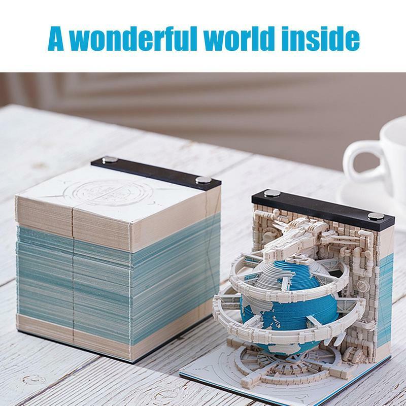DIY 종이 노트, 손으로 찢는 DIY 포스트 노트 메모장, 창의적인 3D 종이 카드 공예
