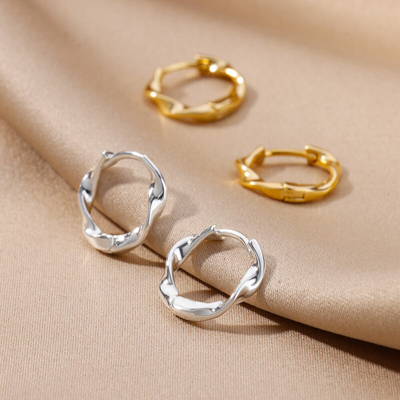 Pendientes de aro cuadrados en forma de U para mujer, aretes circulares de acero inoxidable de lujo, nueva tendencia en boda, joyería estética, 2024