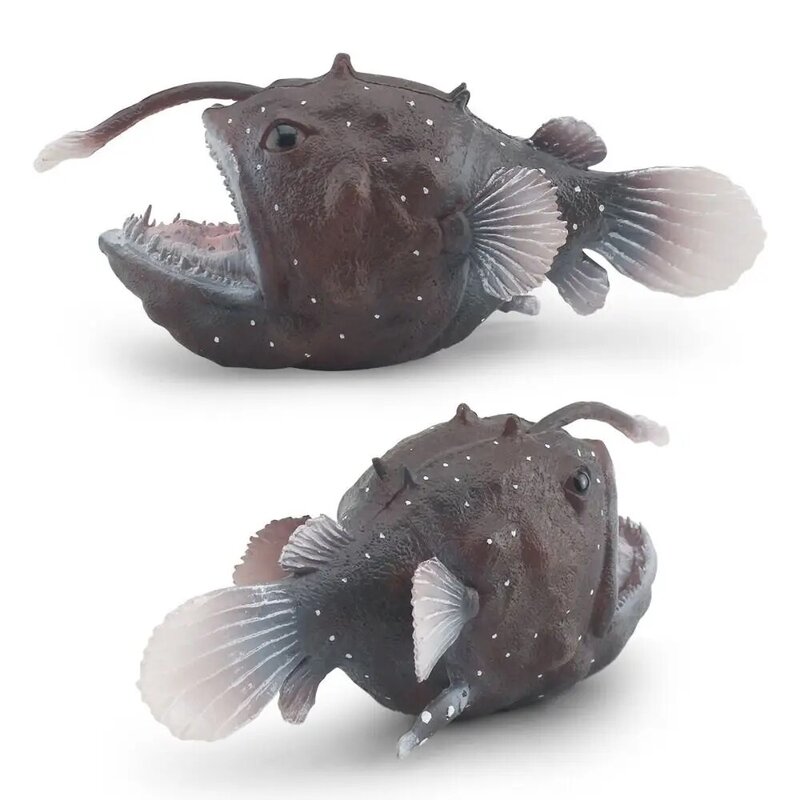 Educativo Mini Angler Fish Figure simulazione Ocean Animal Mini modelli di animali marini simulazione portatile in PVC modello animale oceanico