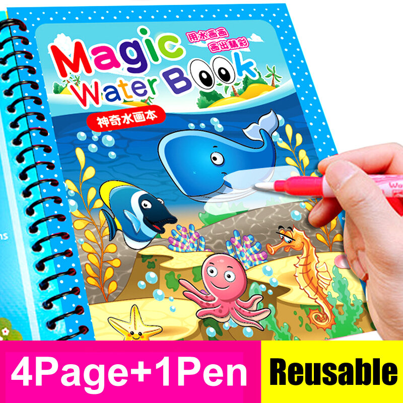 Montessori Spielzeug Magie Wasser Zeichnung Buch Wiederverwendbare Malbuch Malerei Zeichnung Spielzeug Sensorischen Frühen Bildung Spielzeug für Kinder