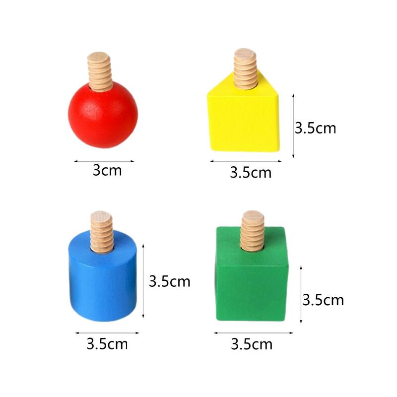 Juego de bloques de construcción Montessori, juego de 8 piezas, tornillos de tuerca para 2, 3, 4 y 5