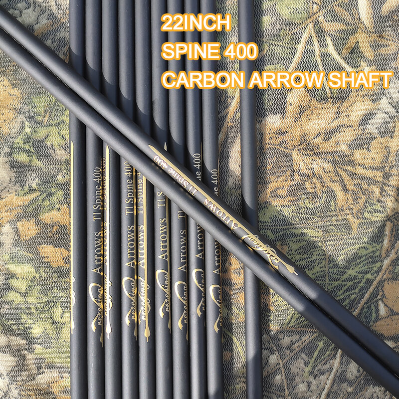 Ejes de carbono Spine400 para ballesta, flechas de Tiro con Arco DIY, 6 piezas, 22 pulgadas, Id, 7,6mm, Od, 8,8mm