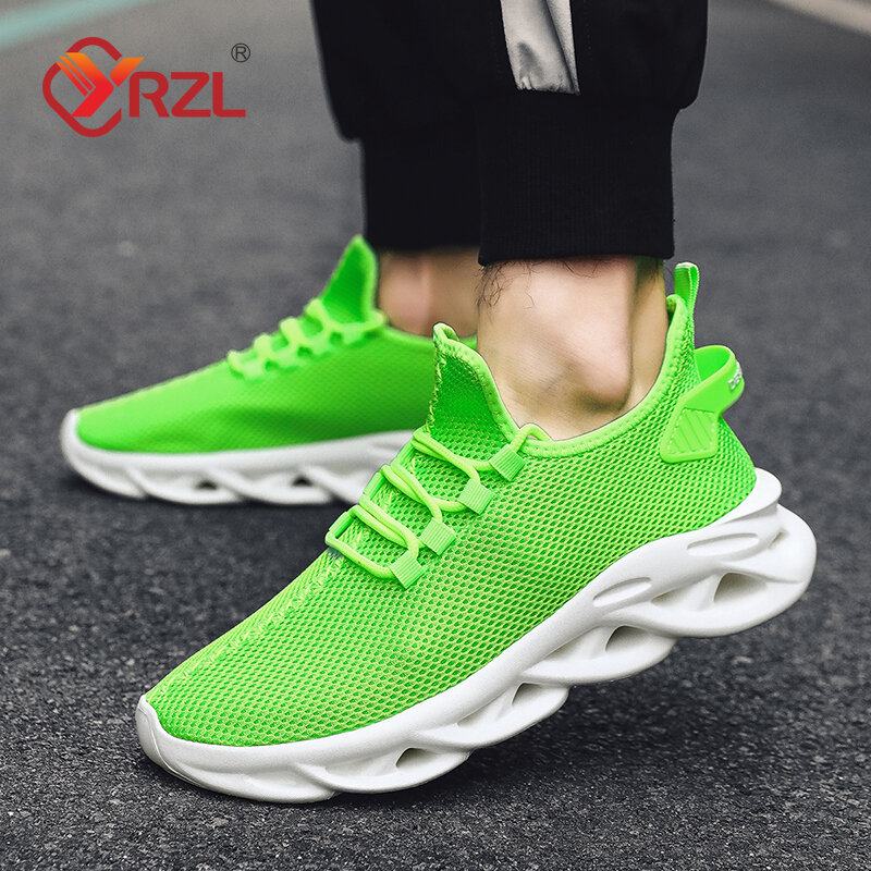 YRZL-Sapatilhas masculinas casuais, sapatos esportivos respiráveis, leves, ao ar livre, malha, corrida, atlético, corrida, tênis, verão