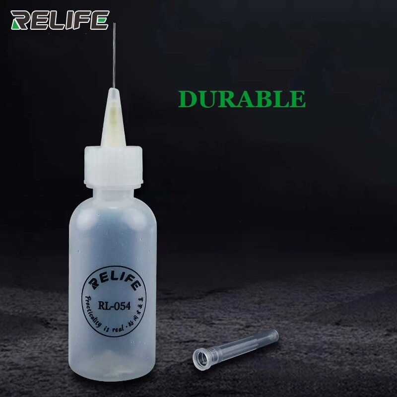 RELIFE RL-054 50ML Solvent Empty Bottle with Needle Tip Phone Repair Soldering Oil Welding Flux  Alcohol Rosin Dispenser Bottle