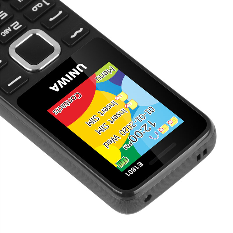 Телефон кнопочный UNIWA E1801, 1,77 дюйма, 800 мАч, 2G, 2 SIM-карты