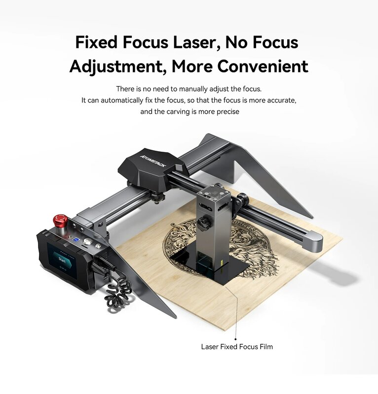 ATOMSTACK P9 M50 Laser pengukir 50W, mesin ukir meja 250*220mm fokus tetap CNC ukir kayu akrilik Stainless