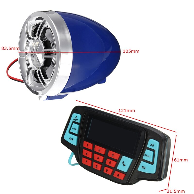 Motorcycle Sound System MP3 Bluetooth Audio Radio Stereo Speaker