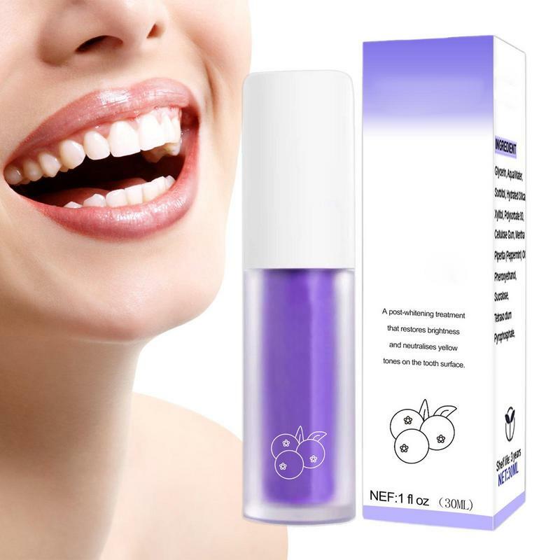 Dentifrice blanchissant pour les dents, mousse violette, dentifrice violet, soins dentaires, couleur V34