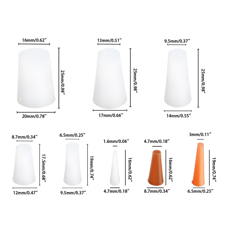 Replacement Brand New High Quality Silicone Cone Plugs High Temp 100Pcs/Set Accessories Classroom For Scientist