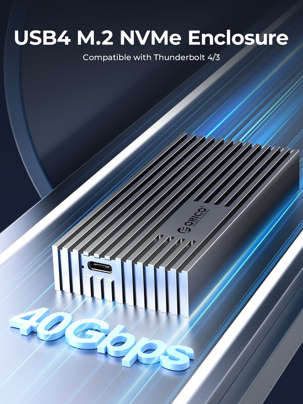 ORICO-carcasa de SSD M.2, carcasa externa de aluminio, USB4, NVMe, PCIe3.0x4, 40gbps, M2, Compatible con Thunderbolt 3/4, USB3.2/3,1/3,0