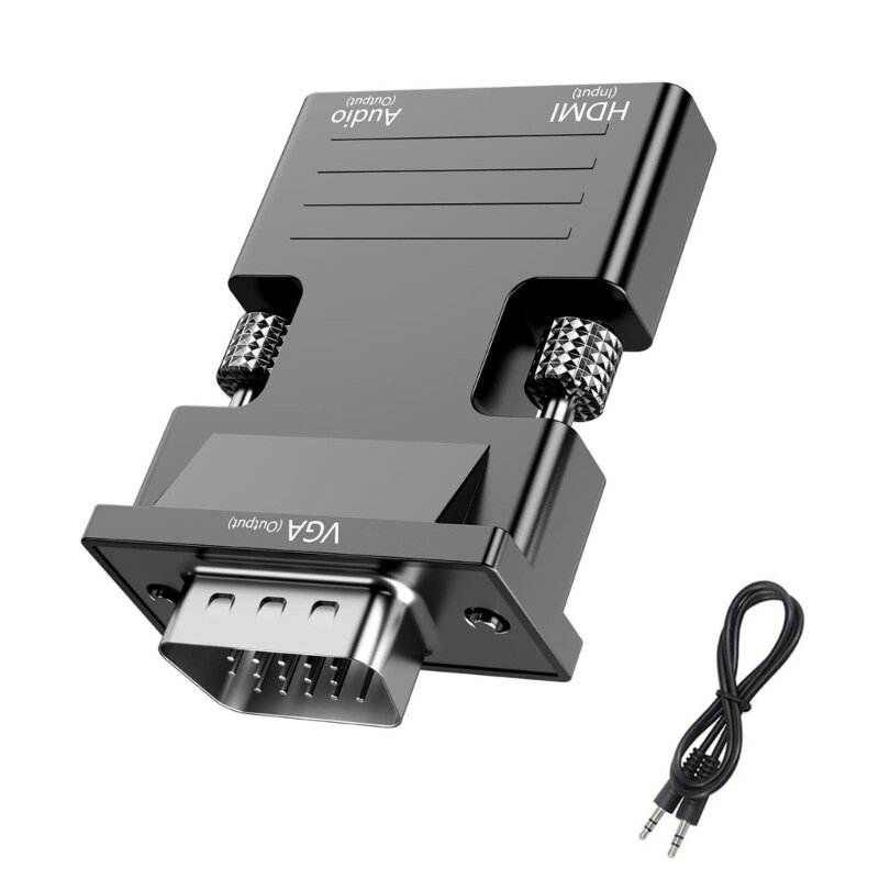 F3KE HDMI أنثى إلى VGA ذكر موصل محول العارض HDTV شاشة الكمبيوتر المحمول فك التشفير موصل