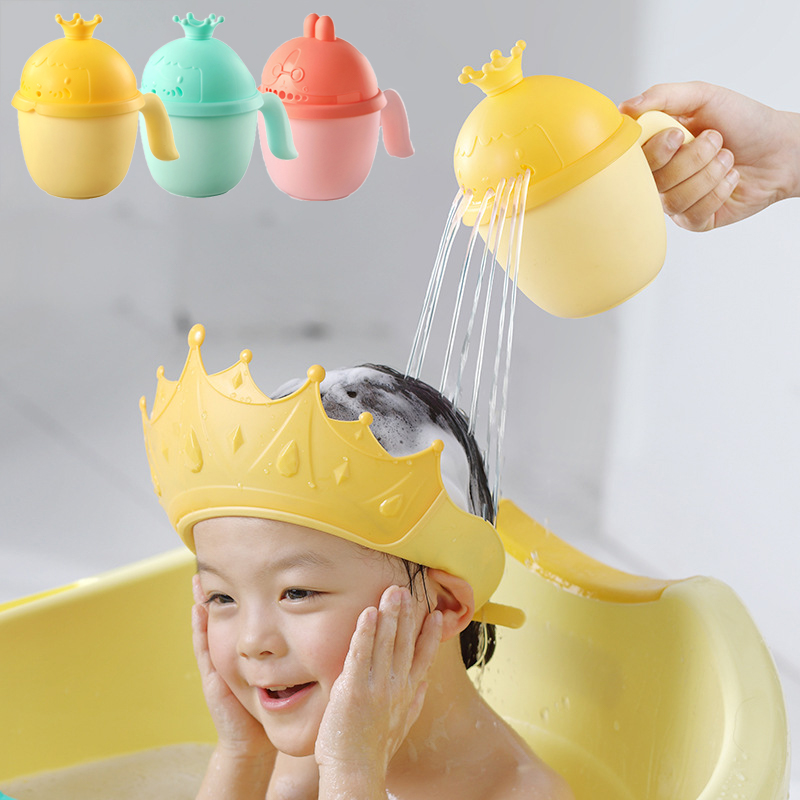 Nowe czapki do kąpieli dla dzieci, pojemnik do podlewania korona, dzieci, kąpielowy Bailer, Baby Shower, łyżki do mycia dzieci, konewka do mycia włosów dzieci, produkty do kąpieli