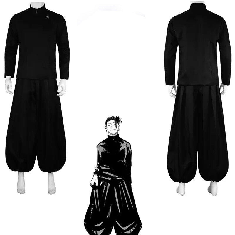 Setelan kostum Cosplay Anime Jujutsu Kasen Fushiguro Toji, kostum dewasa Unisex, setelan celana pendek, seragam pesta Halloween
