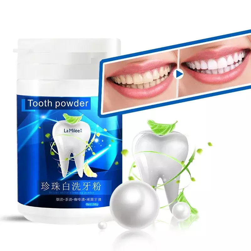 Dentes Whitening Cleansing Powder, Remoção Rápida Mancha, Creme Dental Físico, Higiene Oral, Melhorar os Cuidados Halitose, 50g