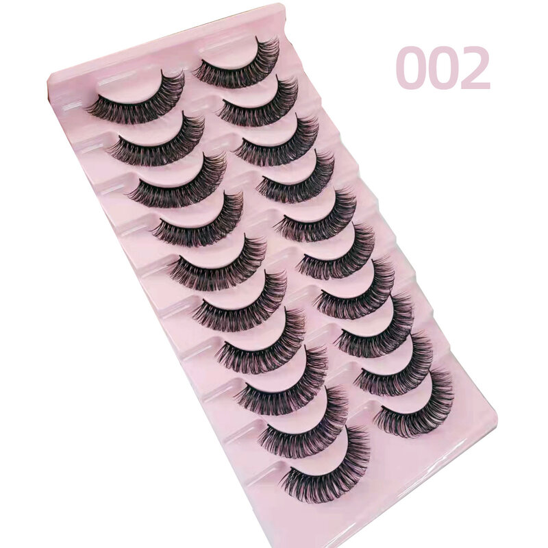 3D ขนตาปลอม Fluffy รัสเซีย Strip Lashes ขนตาปลอมธรรมชาติ Lashes D Curly Wispy Faux Mink Lashes 10คู่
