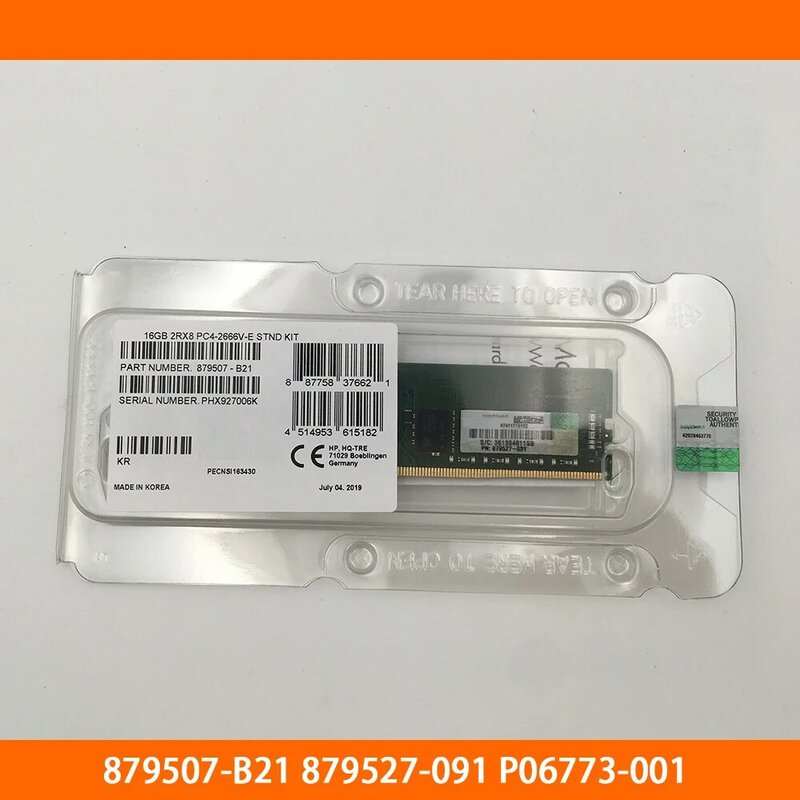 Memoria Server 1 pz per HPE 879507-B21 879527-091 P06773-001 16G DDR4 2666 ECC completamente testato
