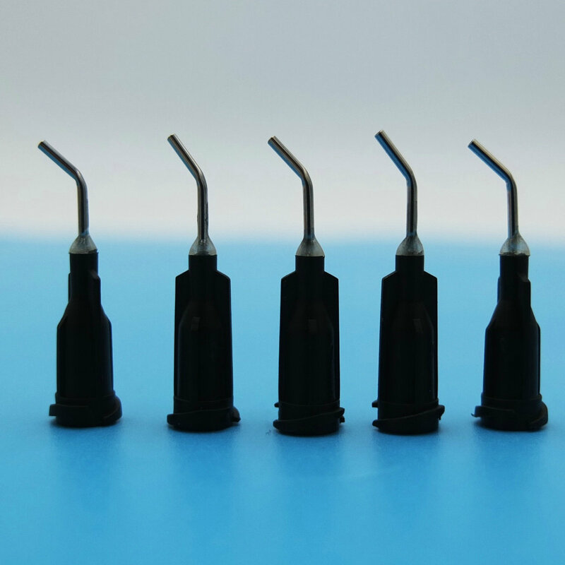 50pk 19gauge 45degree-prebent 1/2-inch Blunt Needle Dispense Tip ,Glue Dispensing Needle