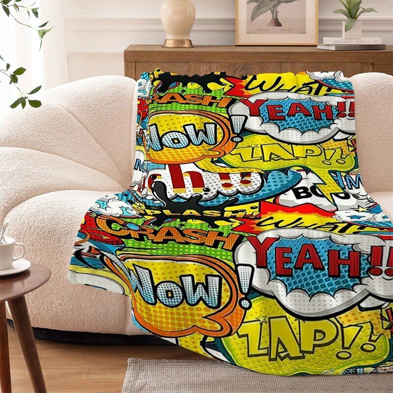 Pop Art Digital cetak lucu dewasa selimut tidur Sofa musim dingin Microfiber tempat tidur lutut bulu Kemah hangat berbulu selimut lembut