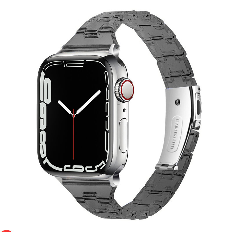 Clear สร้อยข้อมือสำหรับ Apple Watch Band 38มม.40มม.41มม.42มม.44มม.45มม.Loop สำหรับ IWatch Series 7 6 5 4 3 2 1 SE Bands