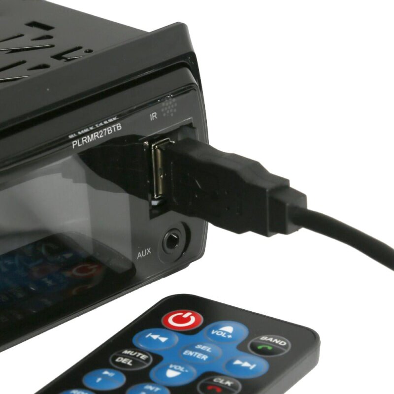 BT Marine Receiver Stereo, panggilan bebas genggam, Streaming bebas kabel, MP3/USB/Pembaca SD, Radio AM/FM (hitam)