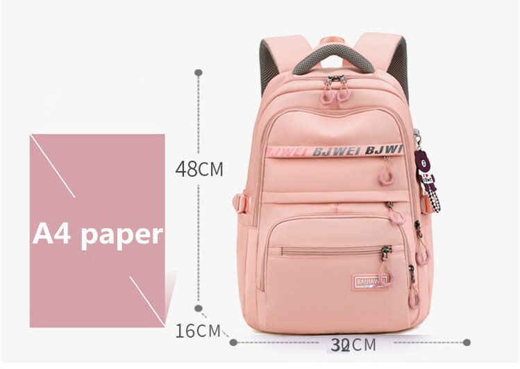 Школьные ранцы для девочек-подростков, большой нейлоновый женский водонепроницаемый рюкзак для старших классов, женский рюкзак для ноутбука, Студенческая черная сумка для книг