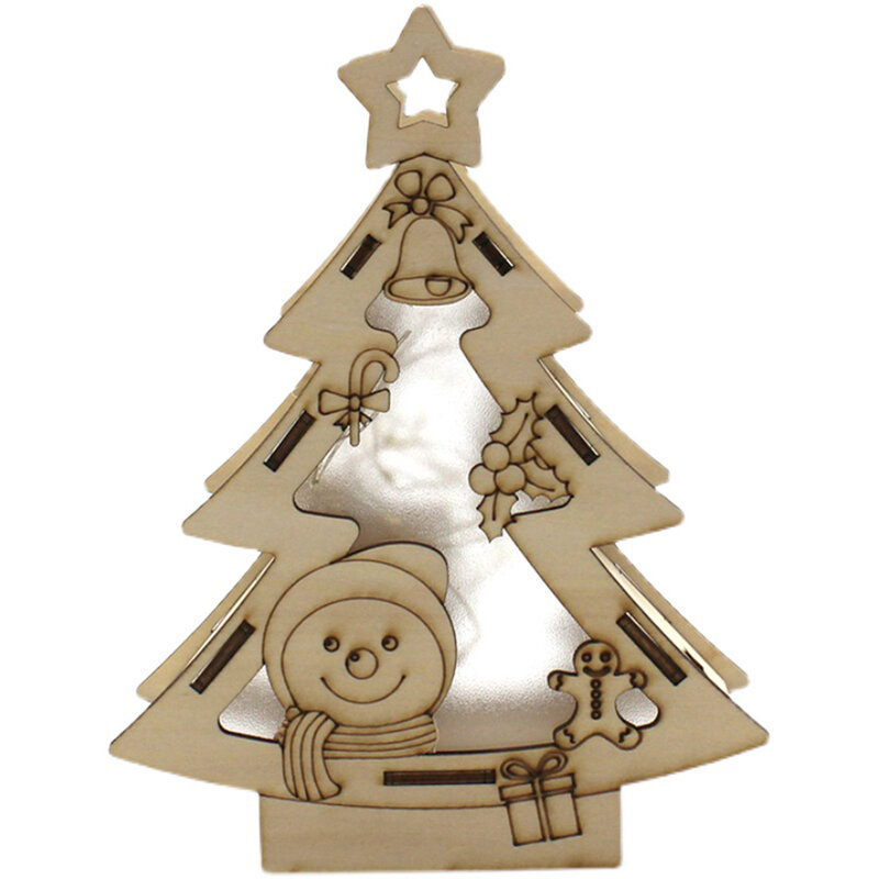 Natal de madeira led árvore de natal para casa decorações presente do feriado experiência brinquedos para a educação caule brinquedos diy