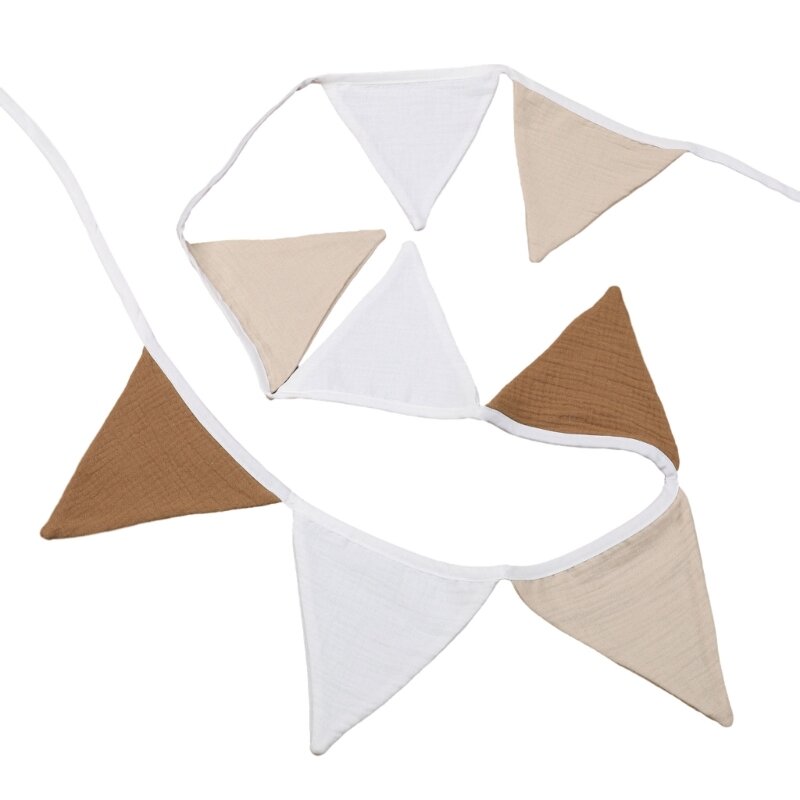 Guirlandes triangulaires modernes, drapeaux en coton pour décoration fête réception-cadeau pour bébés