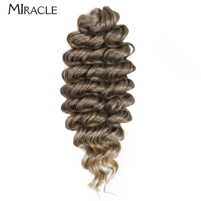 MIRACLE 30 ''70CM Water Wave Crochet Hair Extensions intrecciare i capelli sintetici Deep Wavy Ombre Blonde trecce capelli finti