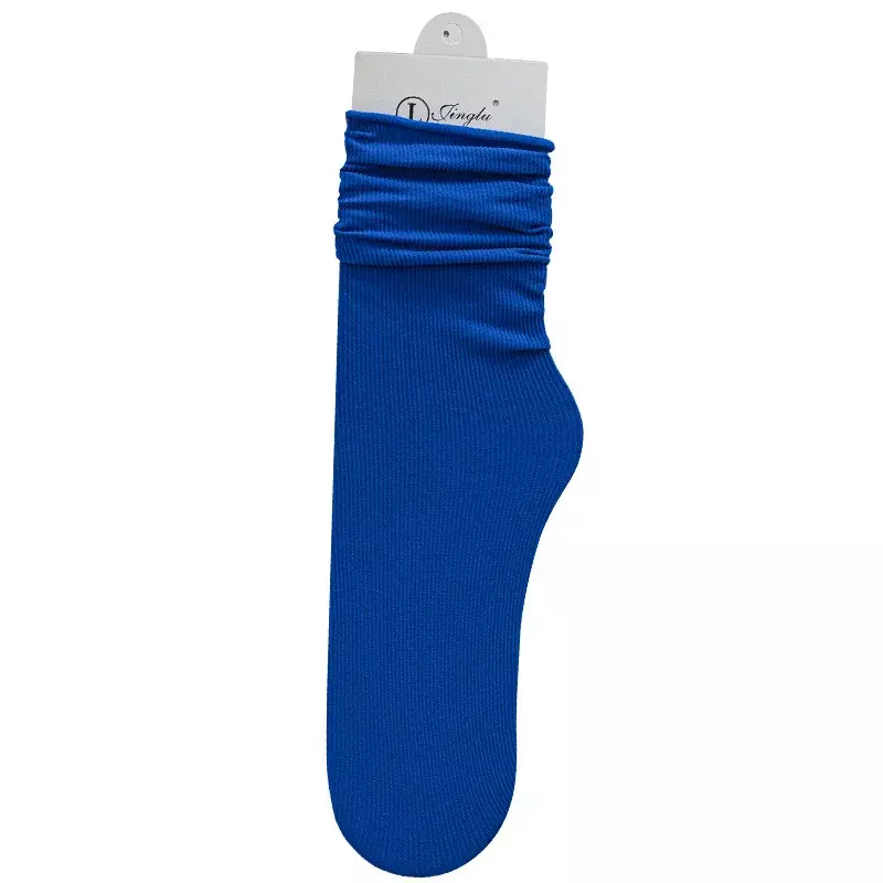 Spring and autumn thin solid color pile socks are soft and comfortable