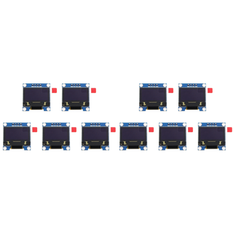 Arduinoキット用の白いoledLCDディスプレイモジュール,10x,0.96インチ,iic,i2c,シリアル,gnd,128x64, LED,ssd1306