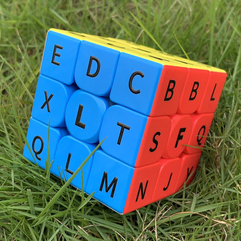 Cubo mágico con patrón de letras para niños y adultos, cubos profesionales de velocidad, rompecabezas, juguetes educativos