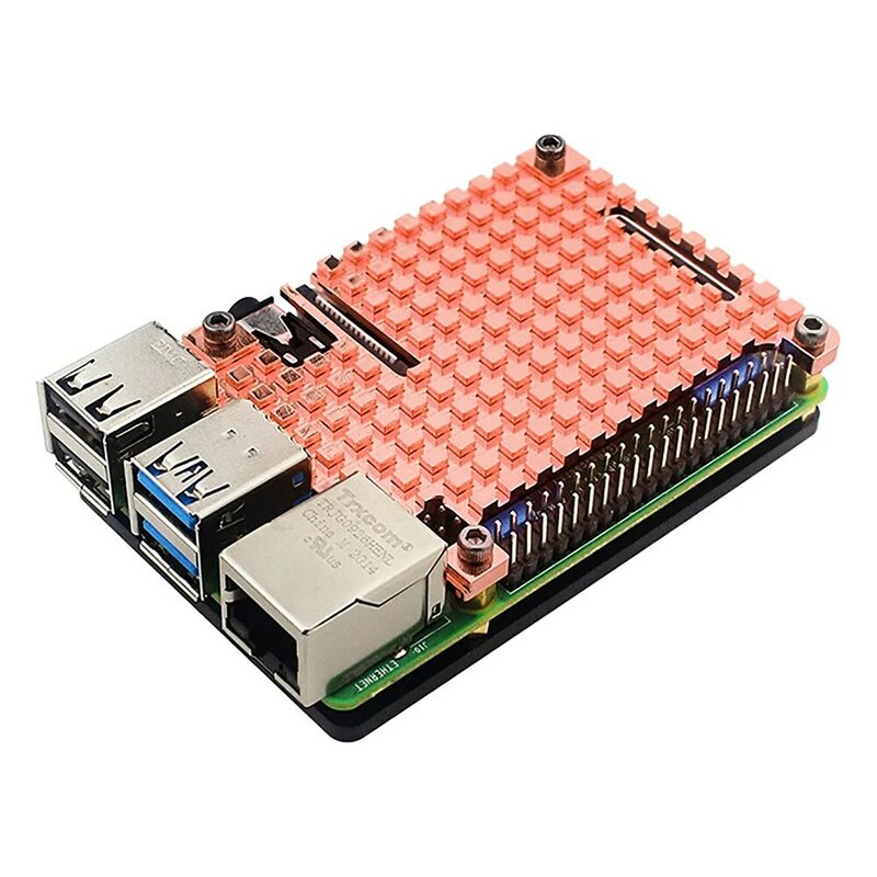 Copper Heat Sink Thermal Conductive Copper Fin Board For Raspberry Pi 4B Cooler Cooling Plate with Adhesive For RasPi / RPI 4B