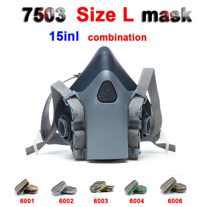 7503 size L large protective mask 15inl classic match gas mask against hydrogen sulfide formaldehyde spray paint breathing mask