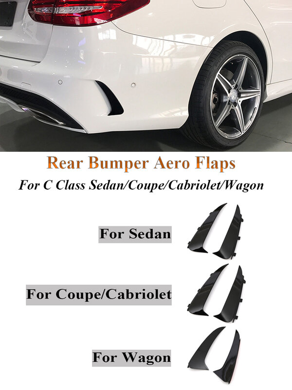 Flaps de canard arrière en fibre de carbone, pièces noires brillantes, Mercedes Benz Classe C W205 C205 S205 A205 Coupé Sedan Wagon Cabriolet