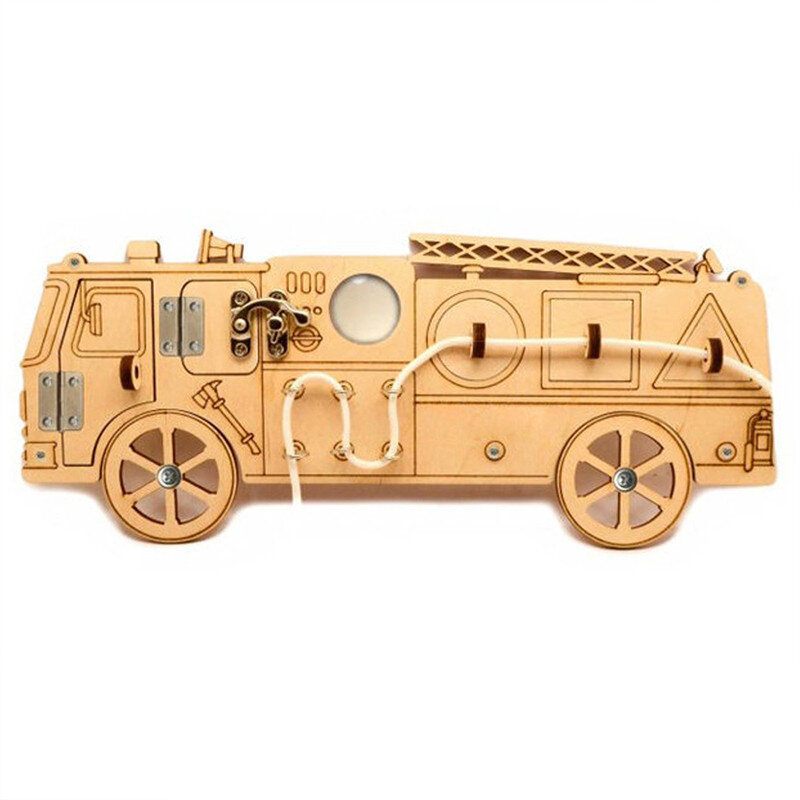 New Busy Board Accessories Montessori Wooden Toy Carriage Castle Slide Robot Educational Toy Early Education Training Toy Gifts