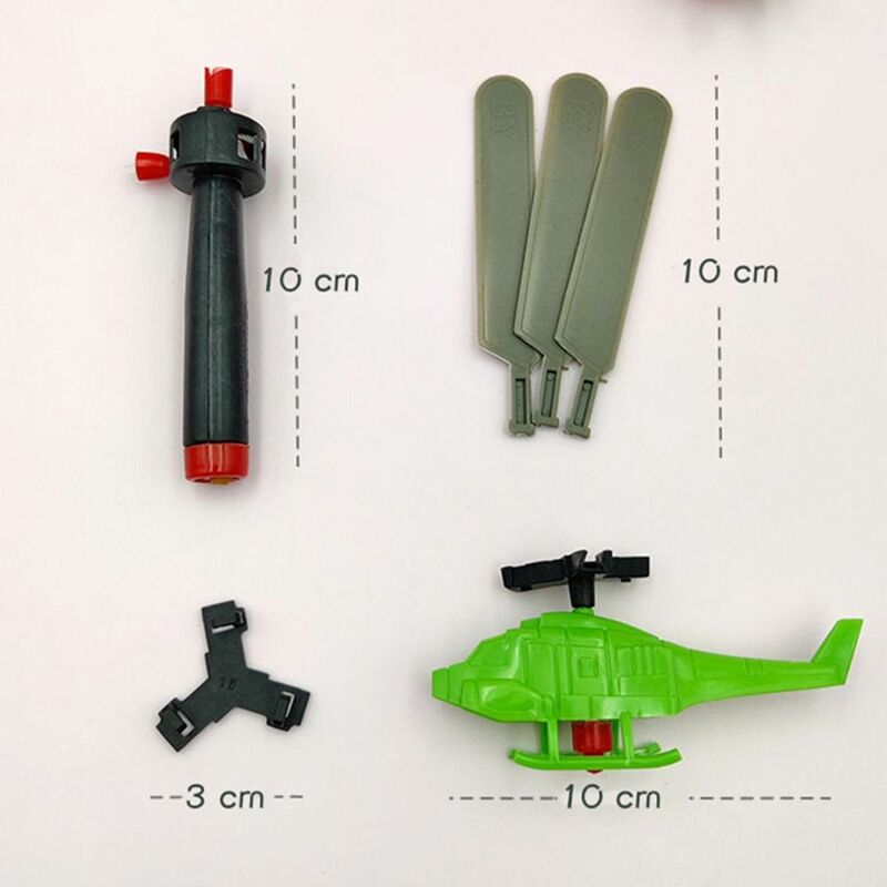 Tali tarik mainan helikopter garis tarik, mainan helikopter Mini menyenangkan dengan pegangan kabel tali serut hadiah anak-anak
