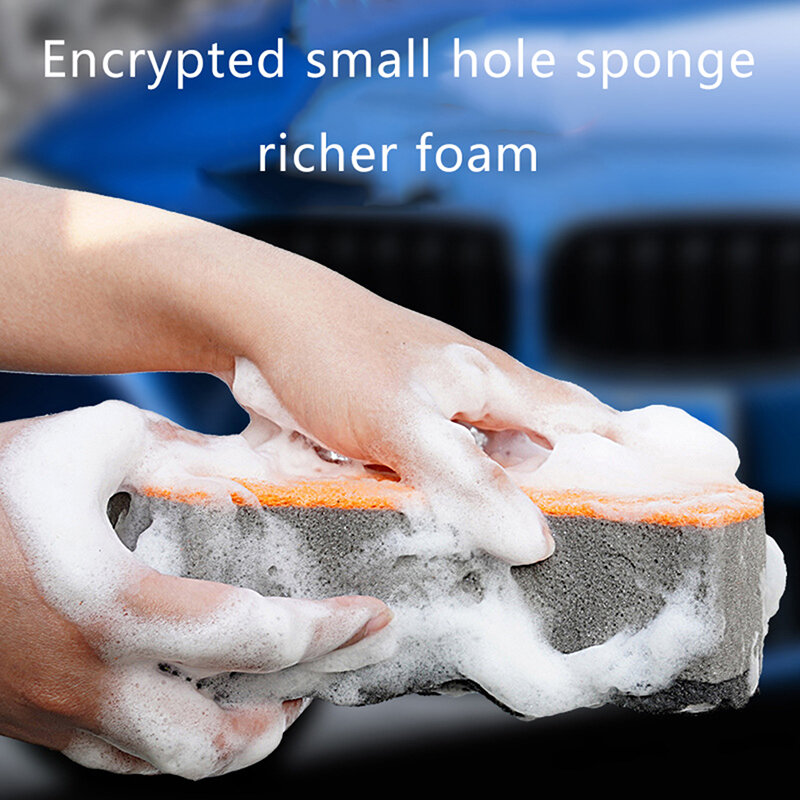 ฟองน้ำคลื่นล้างรถสามชั้นล้างรถฟองน้ำแก้วซักผ้าทำความสะอาดโฟมผลิตรถยนต์เครื่องมือทำความสะอาดฟองน้ำ