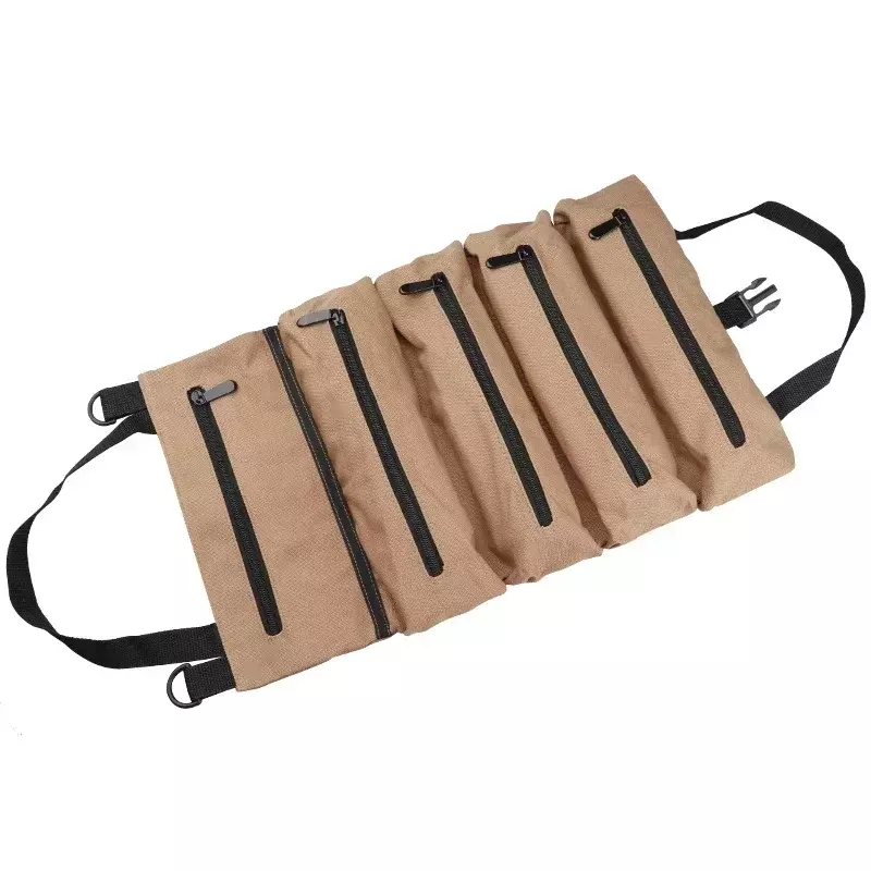 Portátil Canvas Roll Tool Bag, bolsa, chave, chave de fenda, alicate, Bolsa Case, Organizador, Ferramentas, Armazenamento