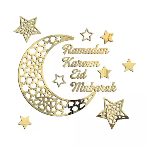 Akryl 13 sztuk Eid Mubarak naklejka ścienna islamskie muzułmańskie dekoracje świąteczne dla domu Ramadan Mubarak Decor 2022