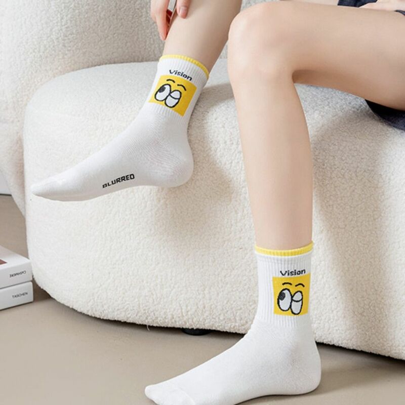 Herbst Baumwolle lustigen Ausdruck Harajuku Streetwear Mittel rohr Strumpfwaren College-Stil Strumpfwaren Mädchen Socken koreanischen Stil Socken