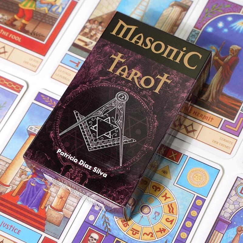 78ชิ้นการ์ดไพ่ทาโรต์ Masonic, patricio Diaz Silva esoteric telling TAROT 10.3*6ซม.