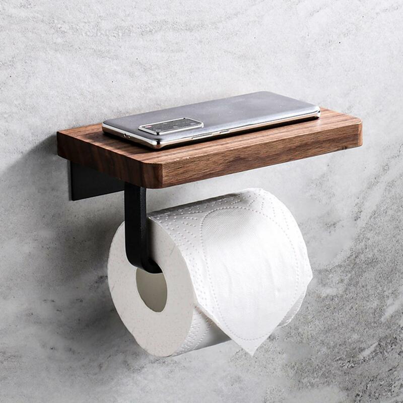 Drewniane stojak na tkaninę z podwójną przestrzenią-oszczędność trwałego papier toaletowy hotelowego bibuła uchwyt łazienkowy akcesoria do gadżetów