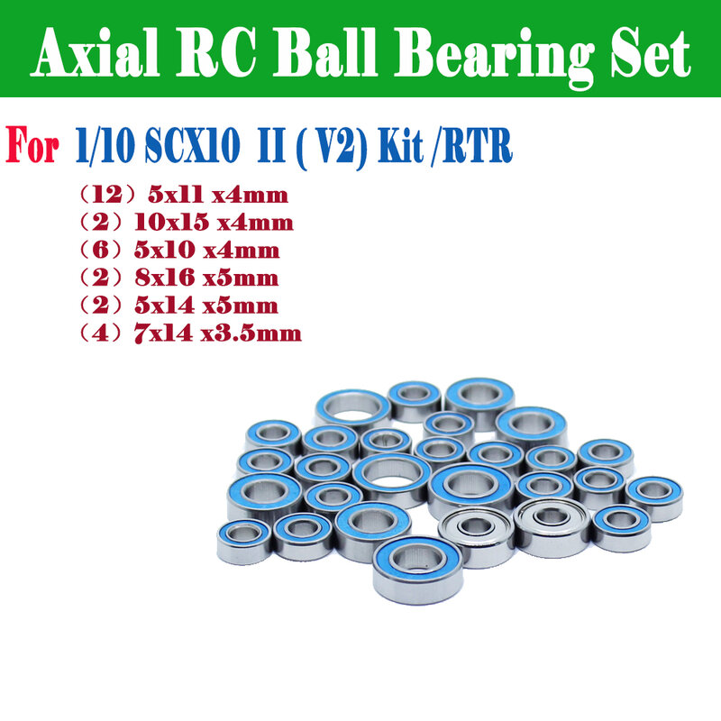 Assiale RC Ball Bearing Set per 1/10 SCX10 II (V2) Kit e 1/10 SCX10 II (V2) RTR 28Pcs Cuscinetti