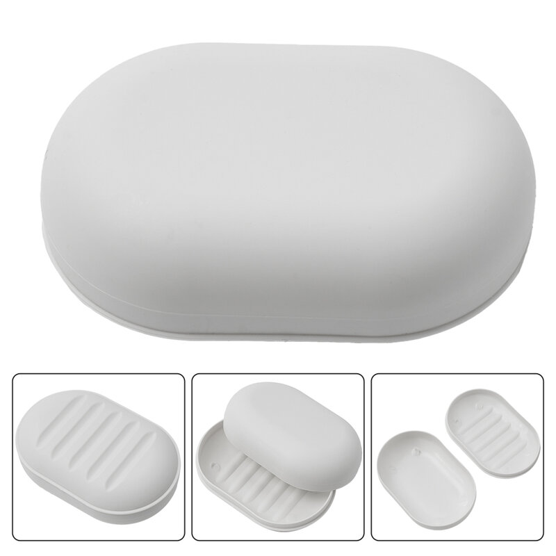 Bathroom Soap Dish Box Drain Box Fashion 11.2*7.5*3.8 Case Holder Container PP Material Sealed Shower With Lid
