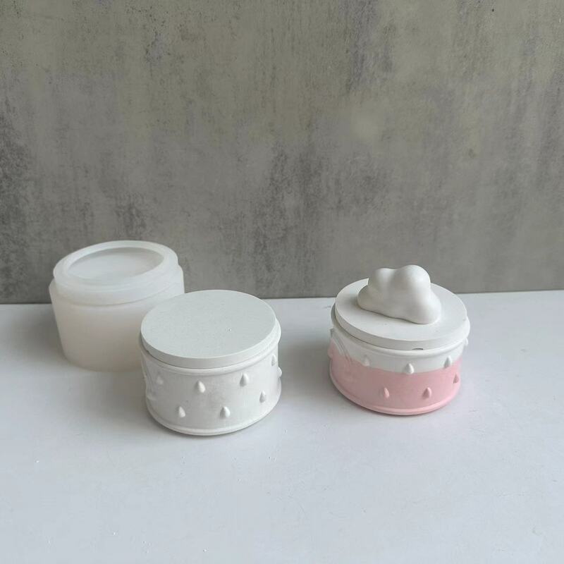 Diy Cloud Candle Jar Silicone Mold Jewelry Storage Box Gypsum Clay Mold Epoxy Resin Drop Glue Making Tool Succulent Flower Pot