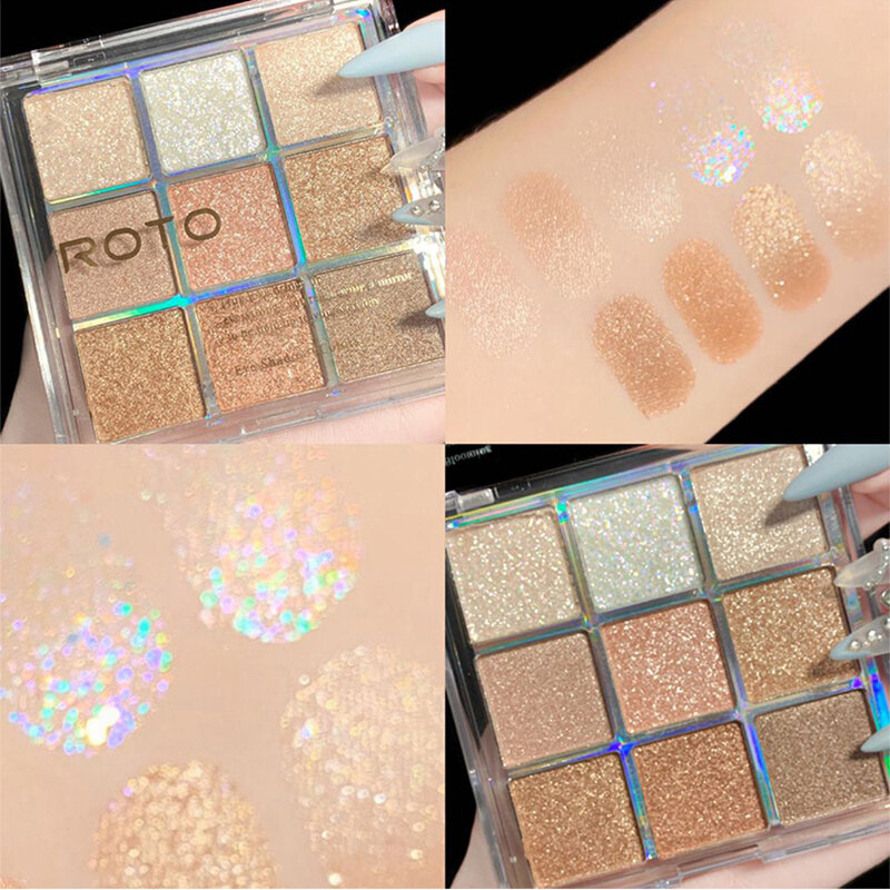 9 color Super Nude and Matte eyeshadow Palette Shine Long Lasting Water proof Eye Shadow Pallete Shiny Eye Pigment makeup