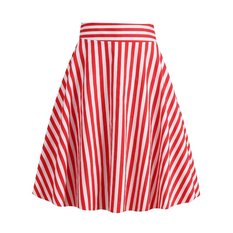 Женская юбка в полоску ярких цветов, красная и белая мини-юбка с высокой талией, Y2k чувственная свободная одежда большого размера, 2024