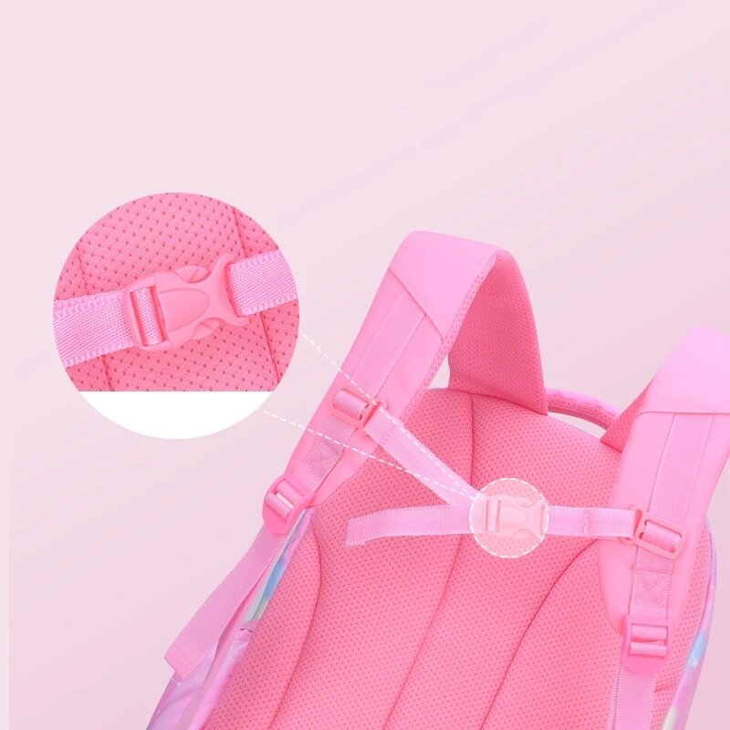 Детский рюкзак для девочек, школьная сумка, розовая детская сумка, милый водонепроницаемый комплект для начальной школы